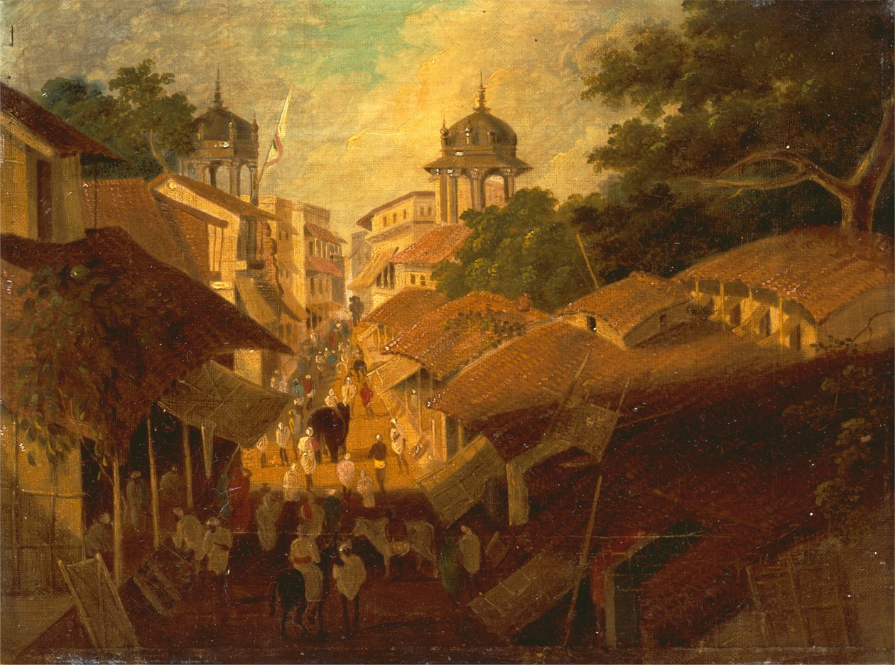 Straat in Patna door Sir Charles DOyly