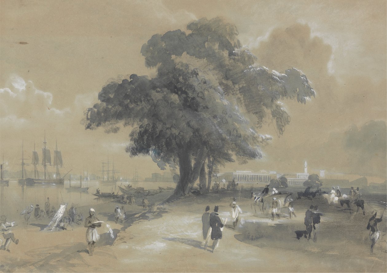 Stad en Haven van Calcutta door Sir Charles D