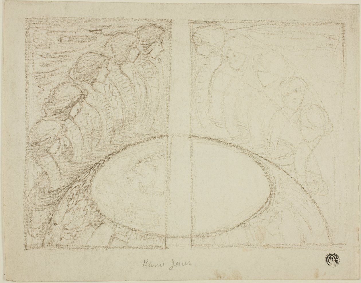 Slangenvrouwen Rond Wereldbol door Sir Edward Burne Jones