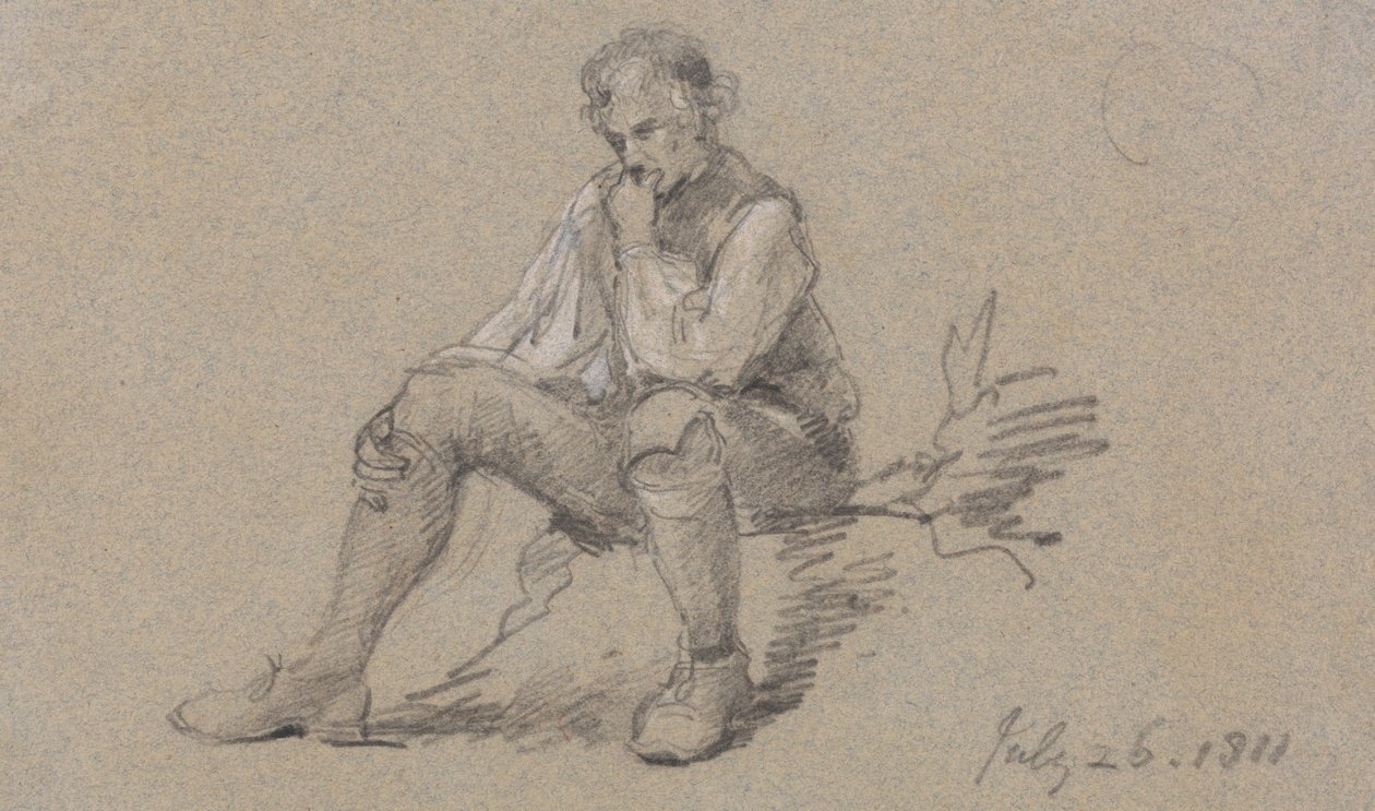 Zittende Man door Sir George Howland Beaumont seventh Baronet