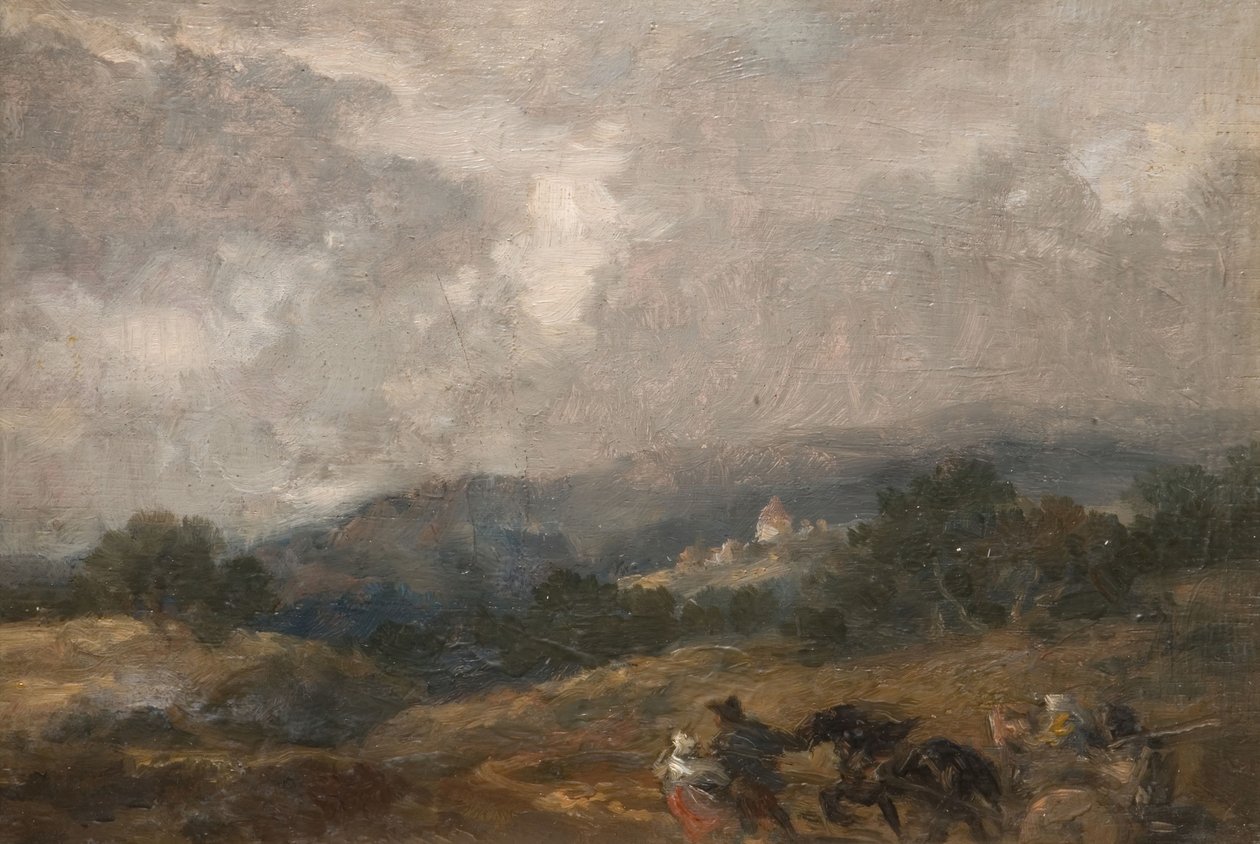 Landschapsschets, 1877 door Sir John Gilbert