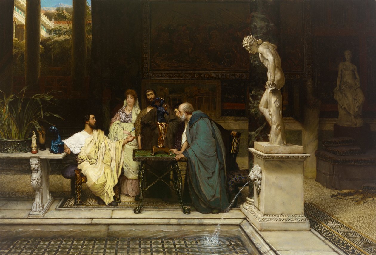 Een kunstliefhebber door Sir Lawrence Alma Tadema