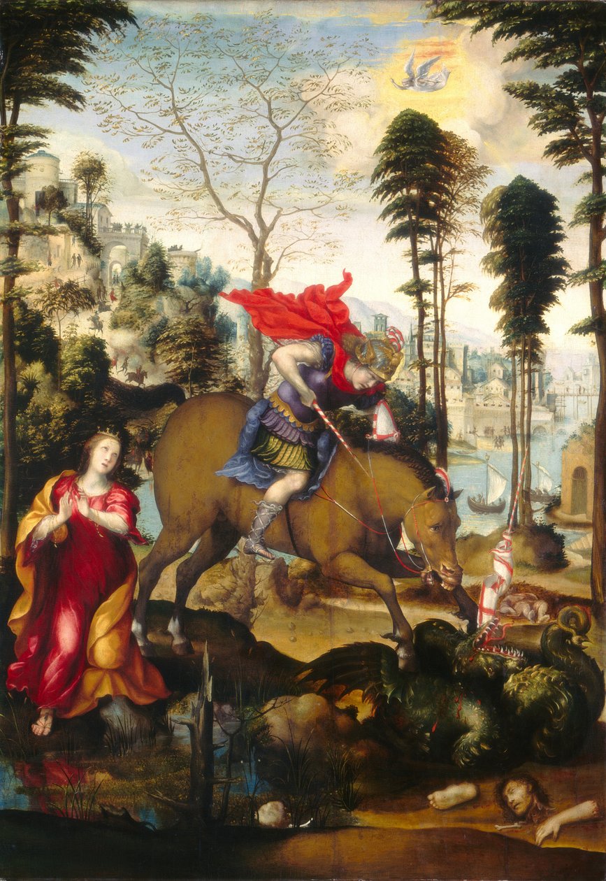Sint Joris en de Draak, waarschijnlijk 1518 door Sodoma