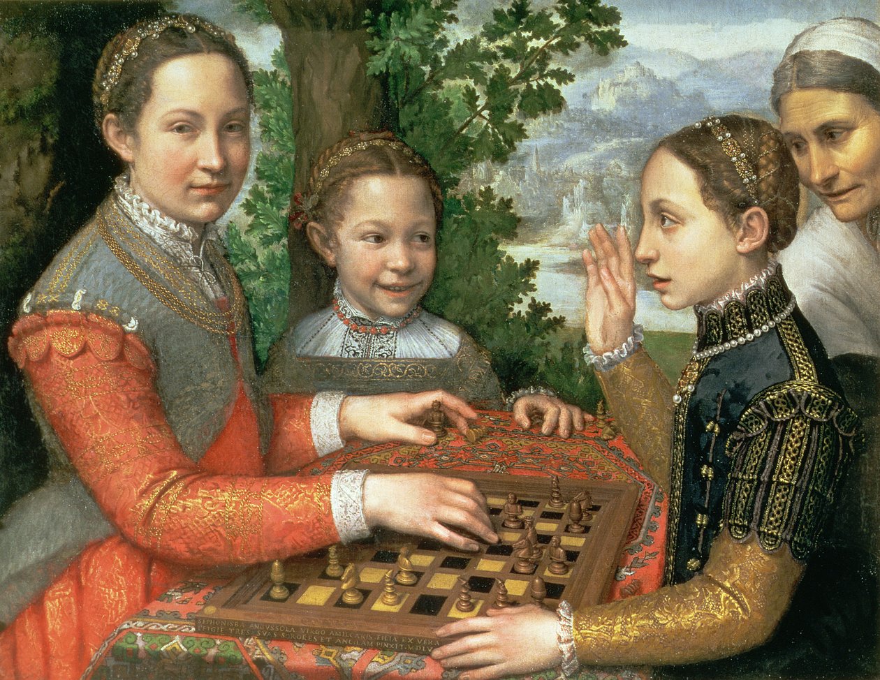 Schaakspel, 1555 door Sofonisba Anguissola