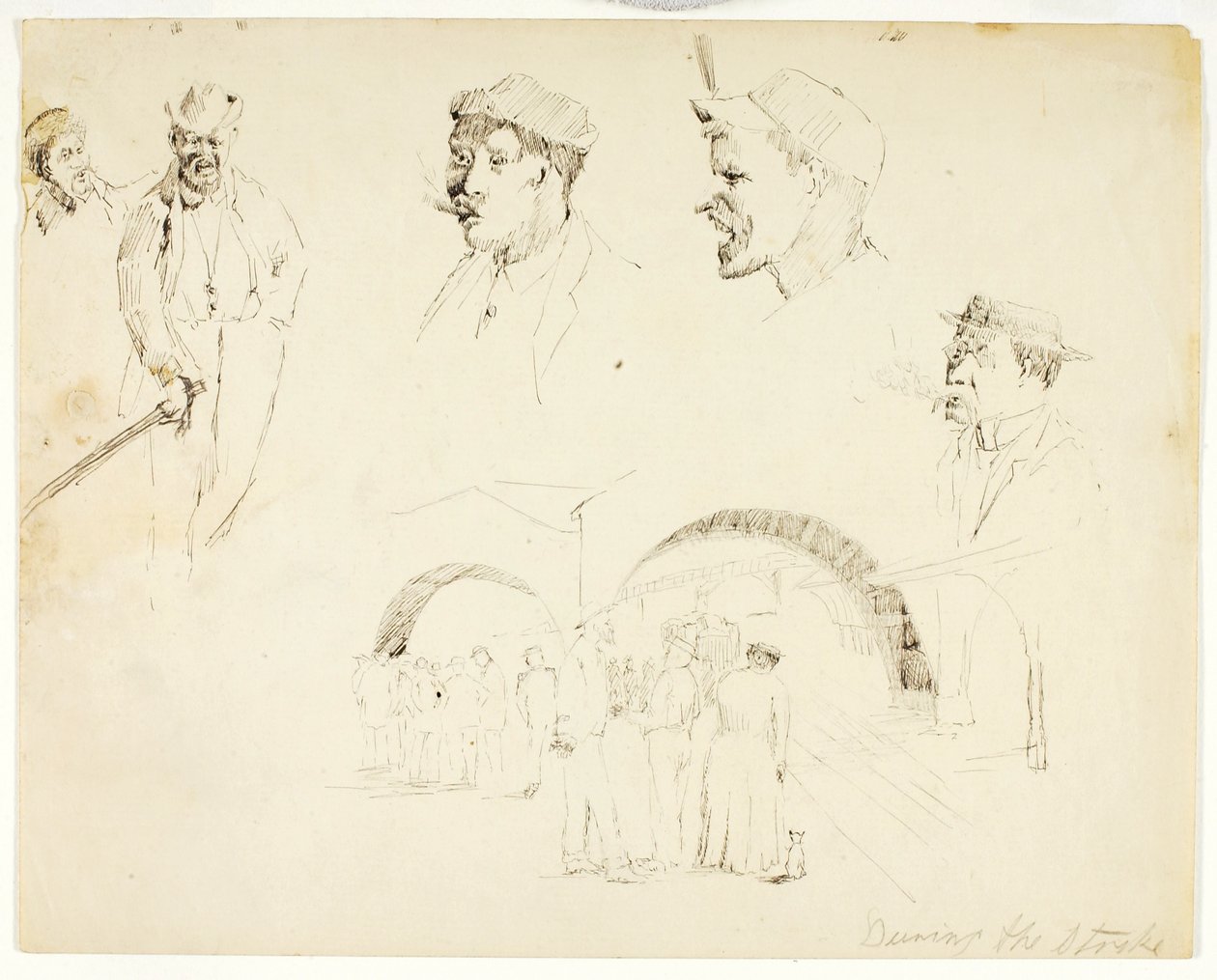 Tijdens de staking door Solon H. Borglum