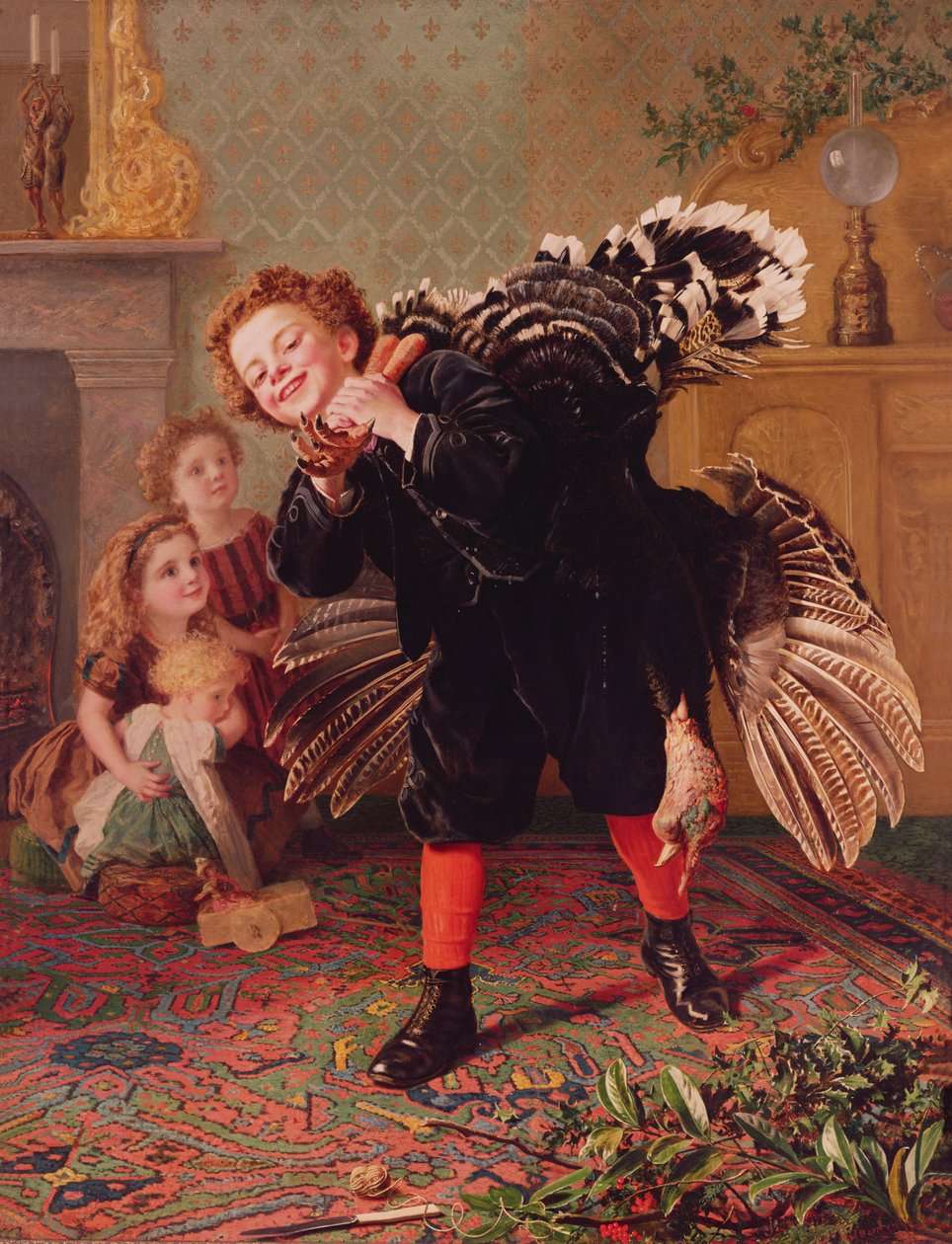 Daar Komt de Kalkoen..., c.1877 door Sophie Gengembre Anderson