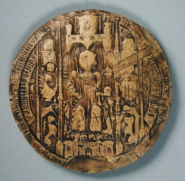 Zegel van Jean II (1397-1479) Koning van Navarra door Spanish School