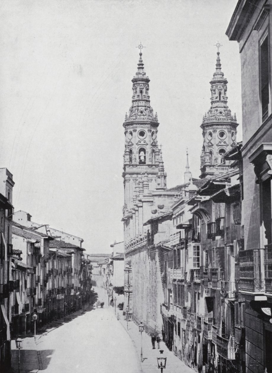 Calle Del Mercado, Logrono (z/w foto) door Spanish Photographer