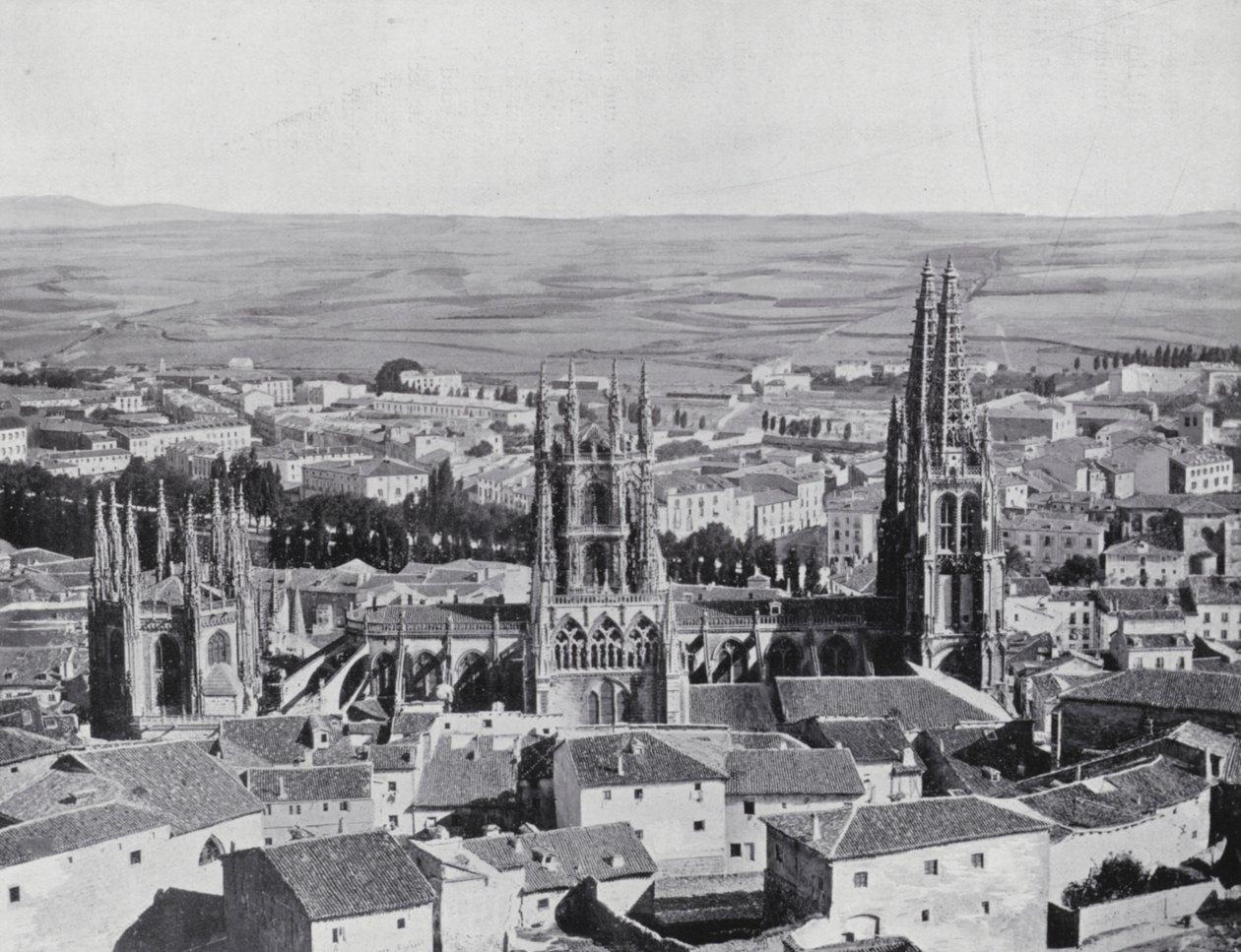 Algemeen zicht op Burgos (z/w foto) door Spanish Photographer