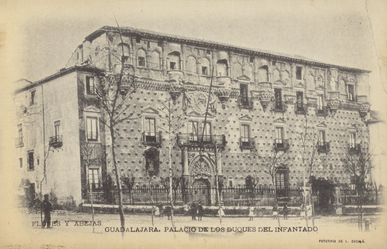 Palacio del Infantado, Gudalajara, Spanje (z/w foto) door Spanish Photographer