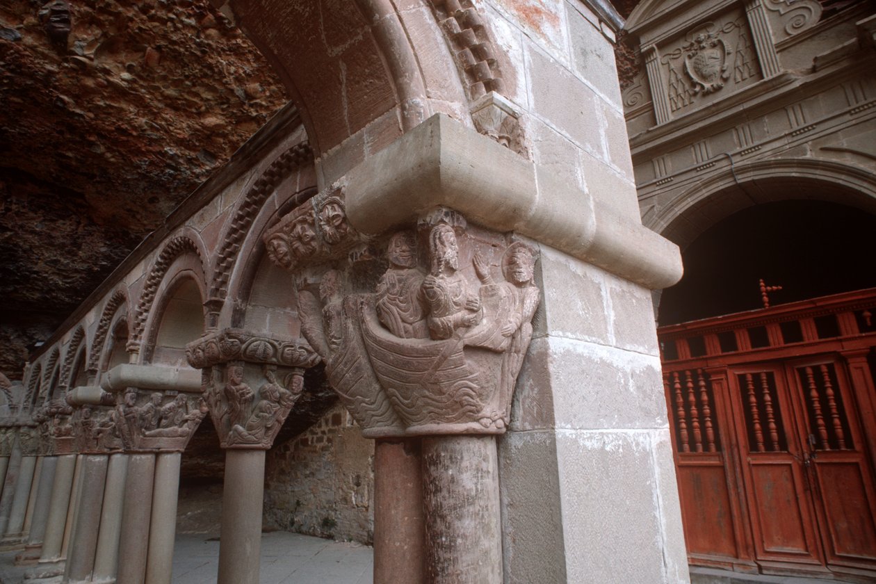 Arcadekapiteel die Christus toont die zijn discipelen roept door Spanish School