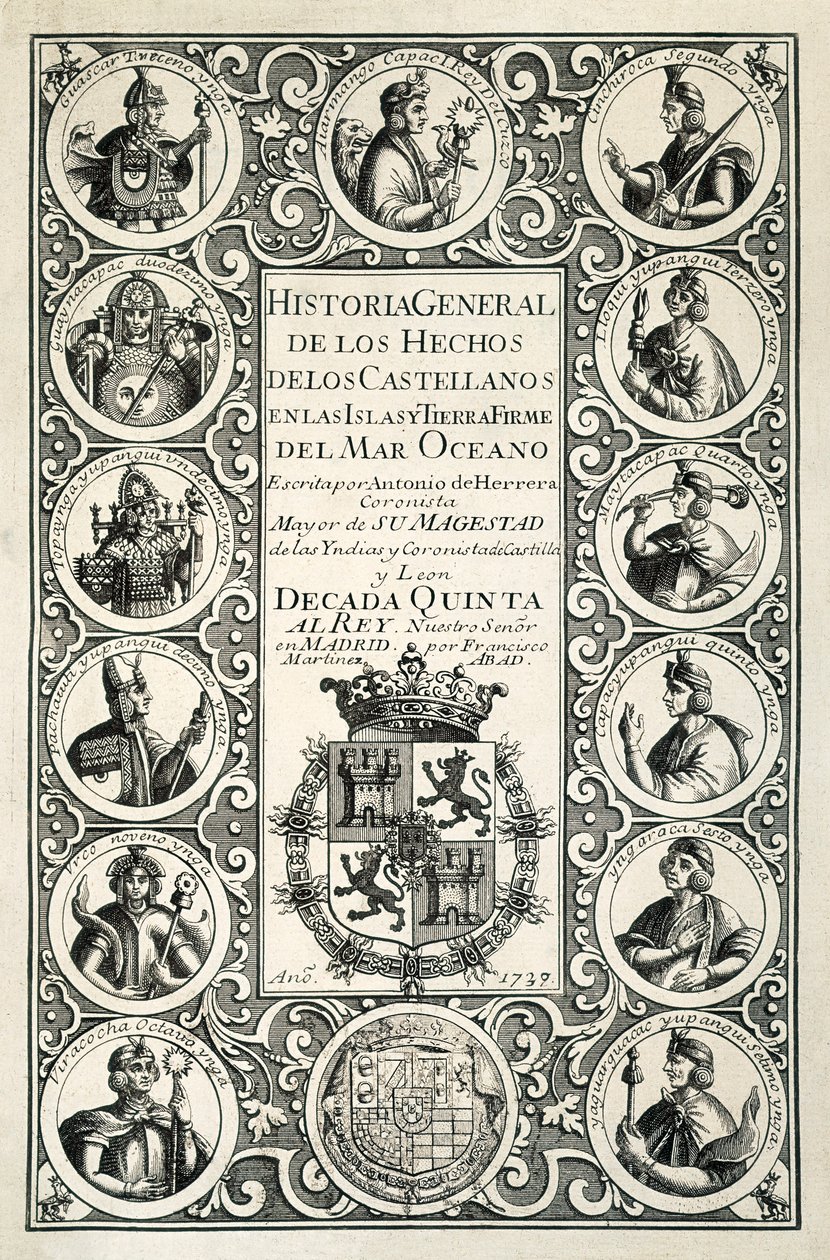 Spaanse koloniën in Amerika, gravure door Spanish School