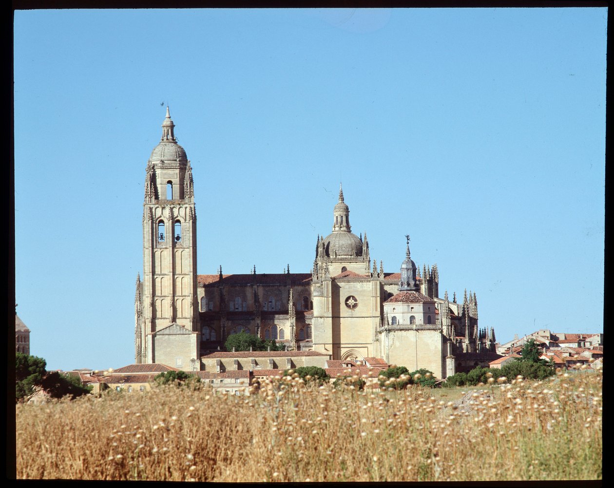 Uitzicht op de kathedraal door Spanish School