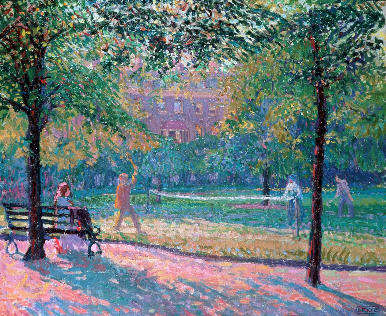 Tennisspel door Spencer Frederick Gore