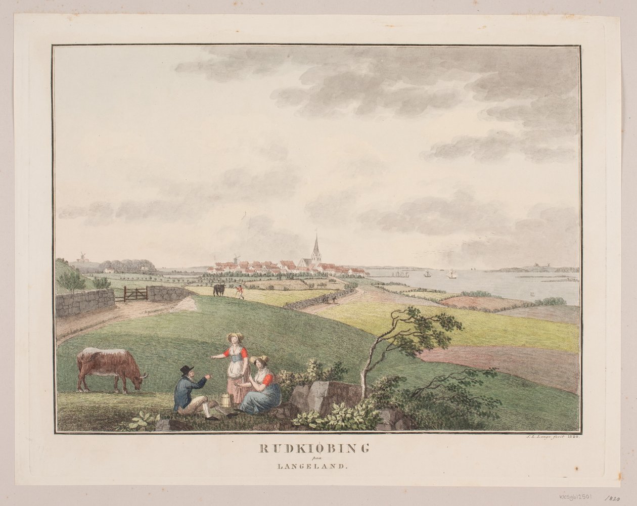 Rudkøbing op Langeland door Søren L. Lange