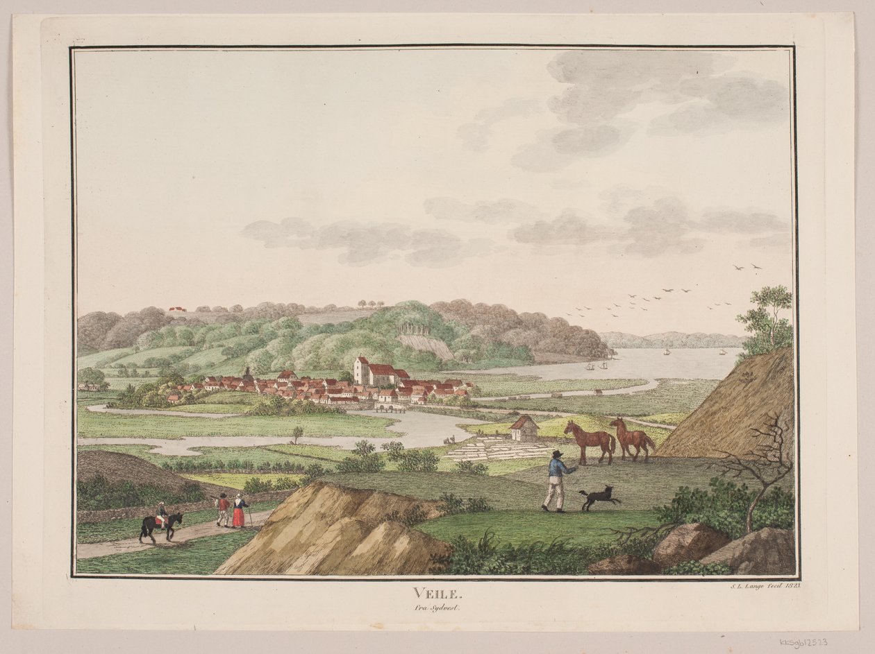 Vejle vanuit het zuidwesten door Søren L. Lange