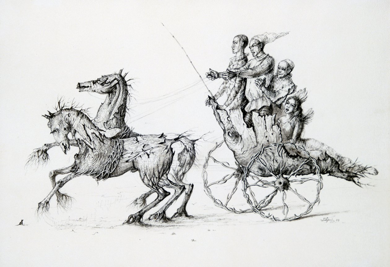 Dood in Barouche, ca. 1850-1890 door Stanislas Lepine