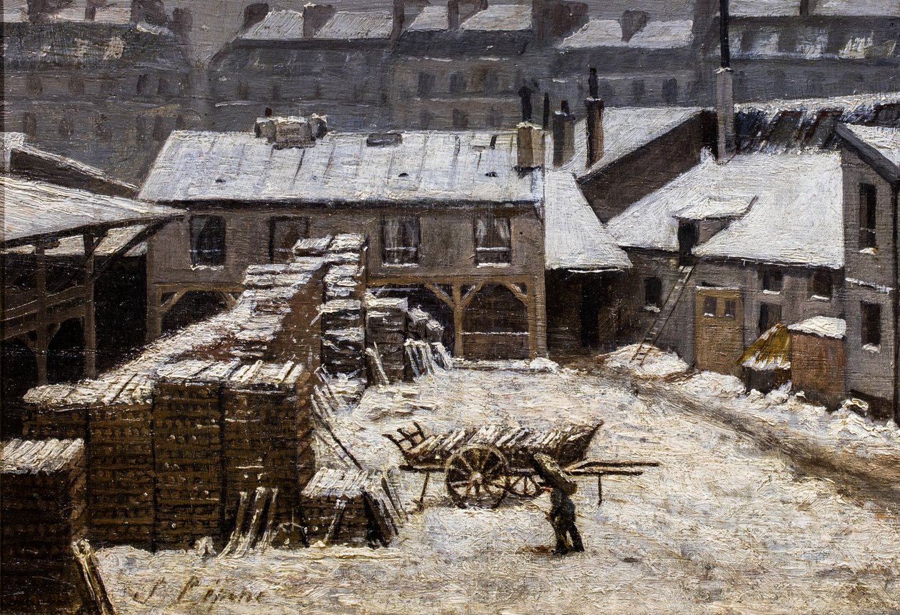 Sneeuw in Parijs door Stanislas Victor Edouard Lepine