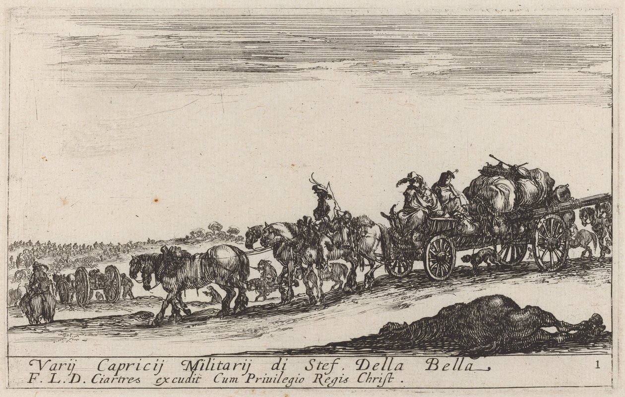 Bagagetrein, ca. 1641 door Stefano della Bella