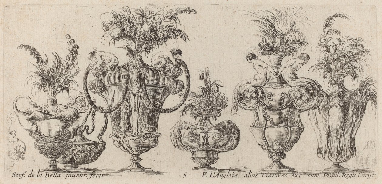 Fantastische Vazen, waarschijnlijk 1646 door Stefano della Bella