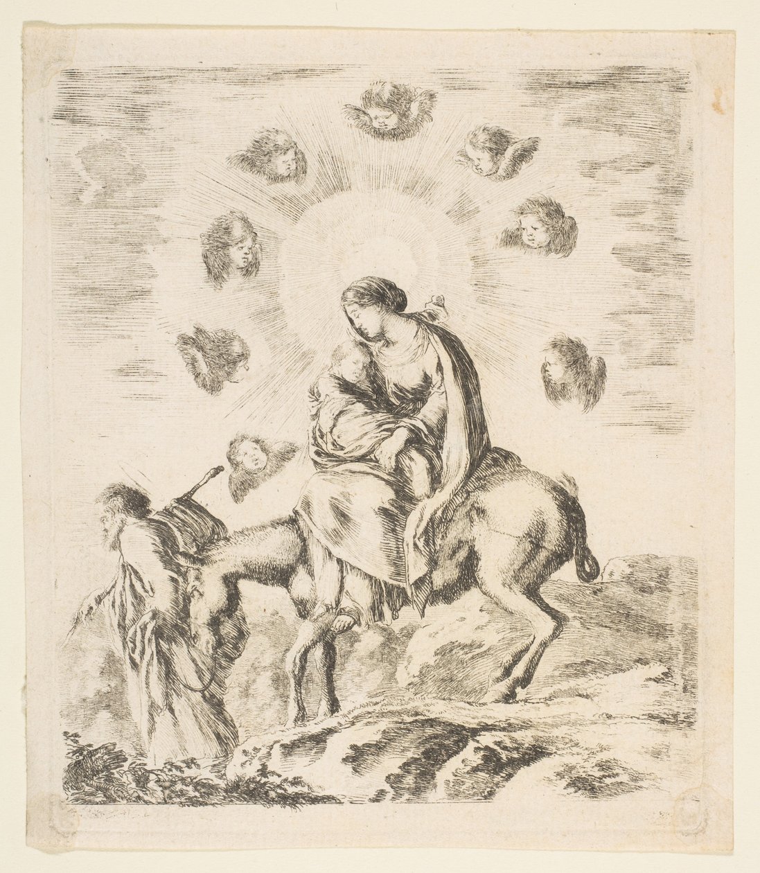 Vlucht naar Egypte, ca. 1641 door Stefano della Bella