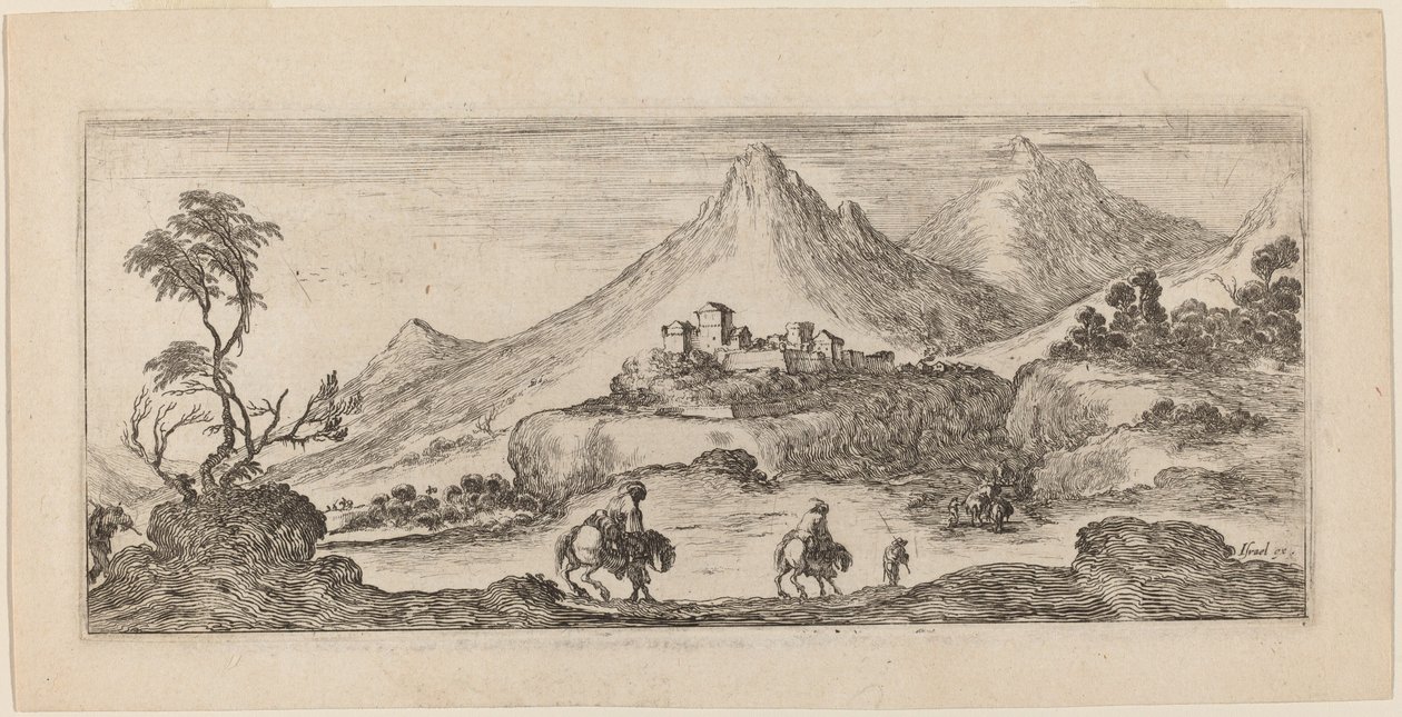 Landschap met Kasteel door Stefano della Bella
