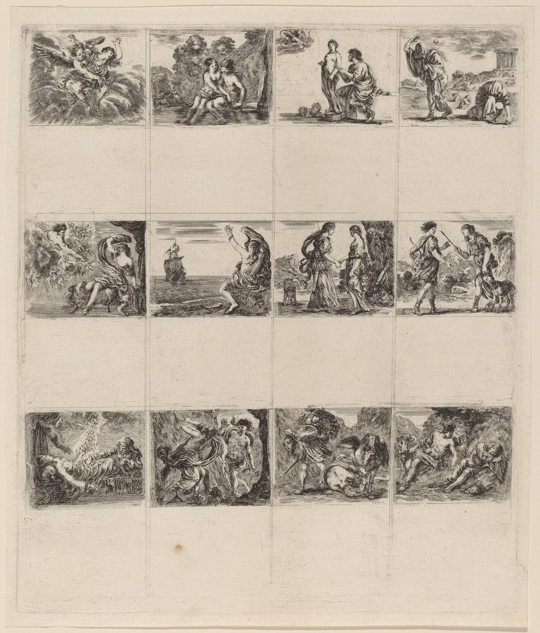Mythologische speelkaarten, 1644 door Stefano della Bella