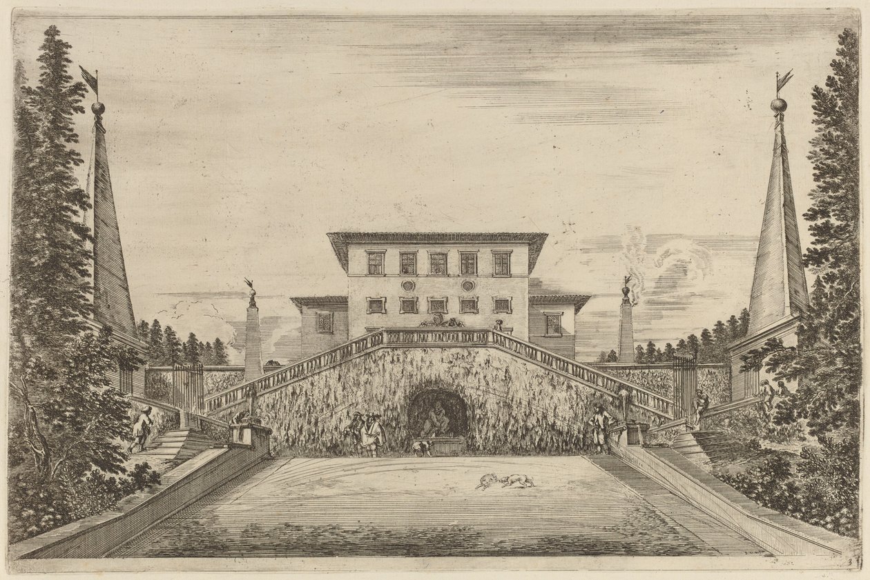 De grote trap, waarschijnlijk 1653 door Stefano della Bella