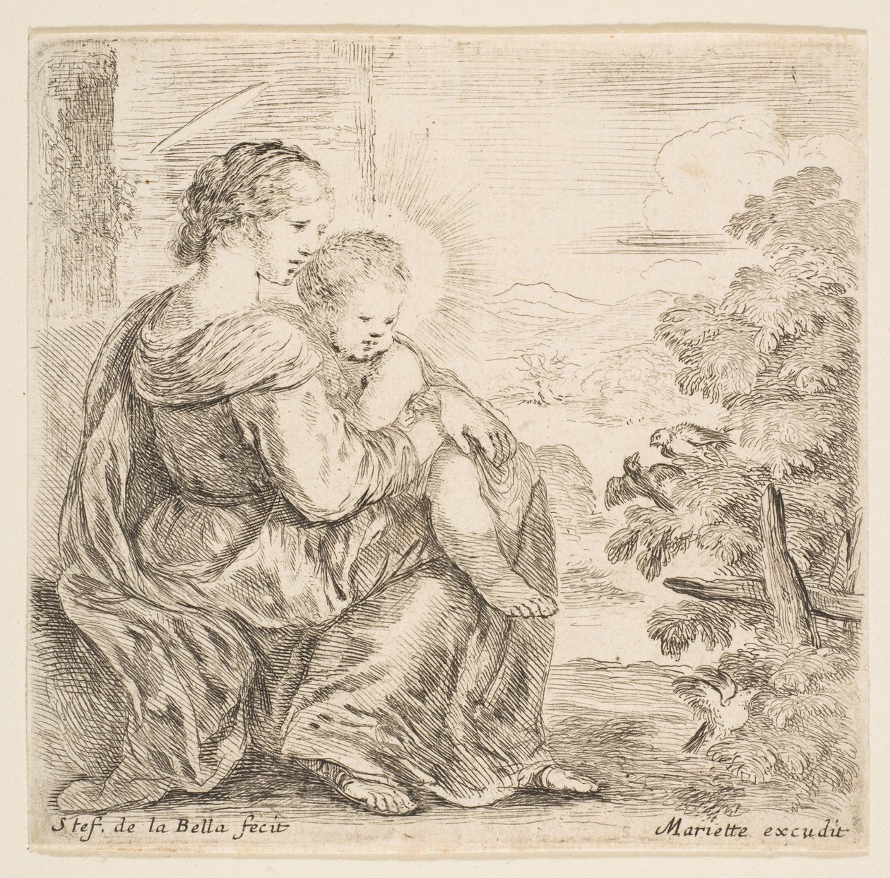 Maagd en Christus Kind, 1641 door Stefano della Bella