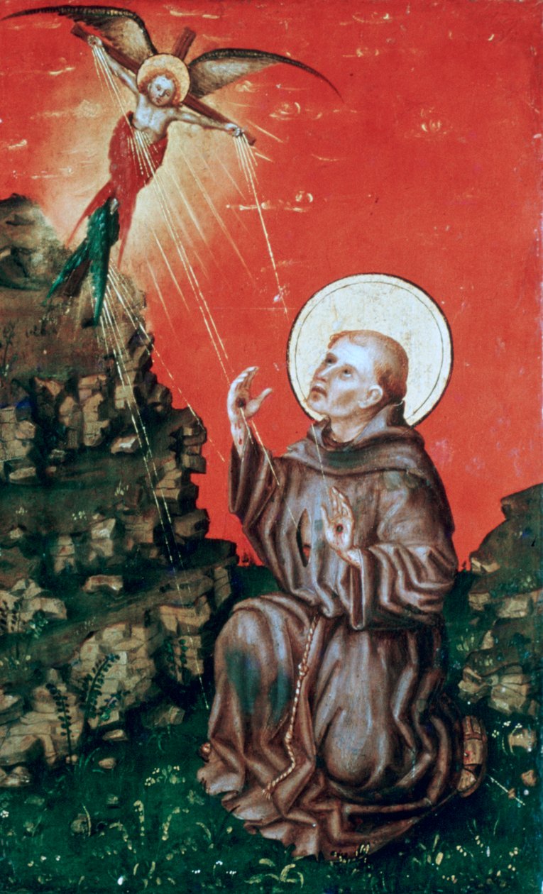 St. Franciscus ontvangt de stigmata, c1430-1451 door Stephan Lochner