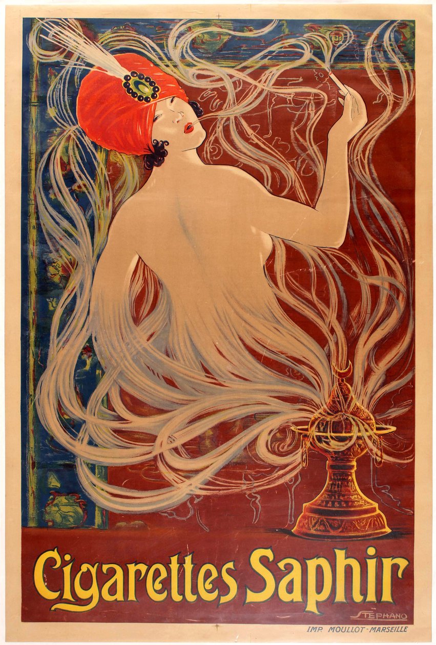 Cigarettes Saphir, 1910 door Stephano