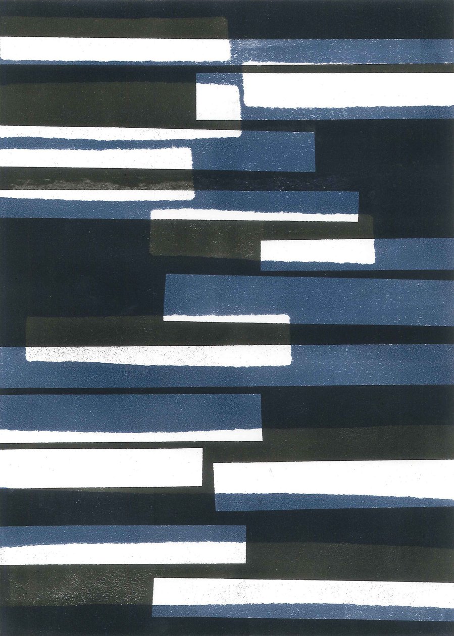 Borden I, 2015 (monoprint op papier) door Stephen Dow