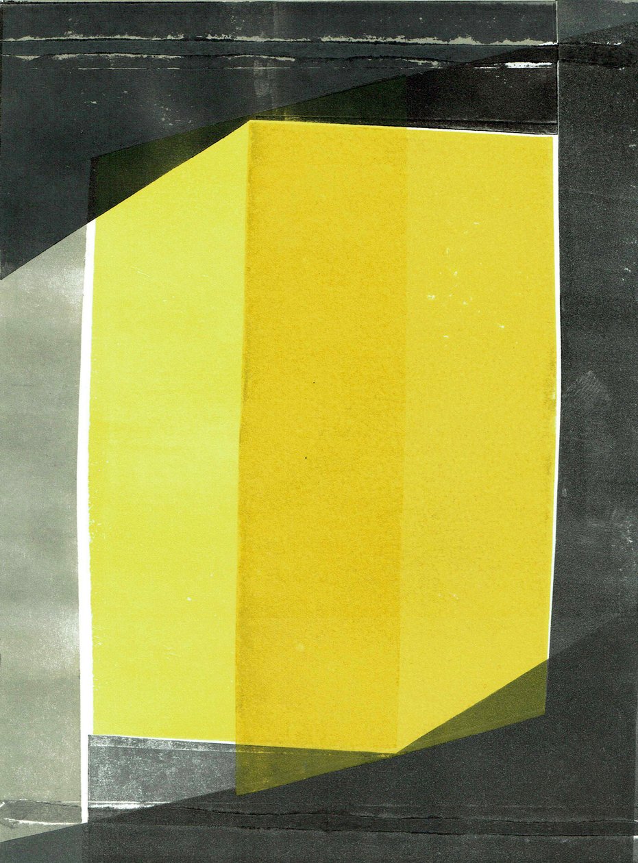 Oblique I, 2020, monoprint op papier door Stephen Dow