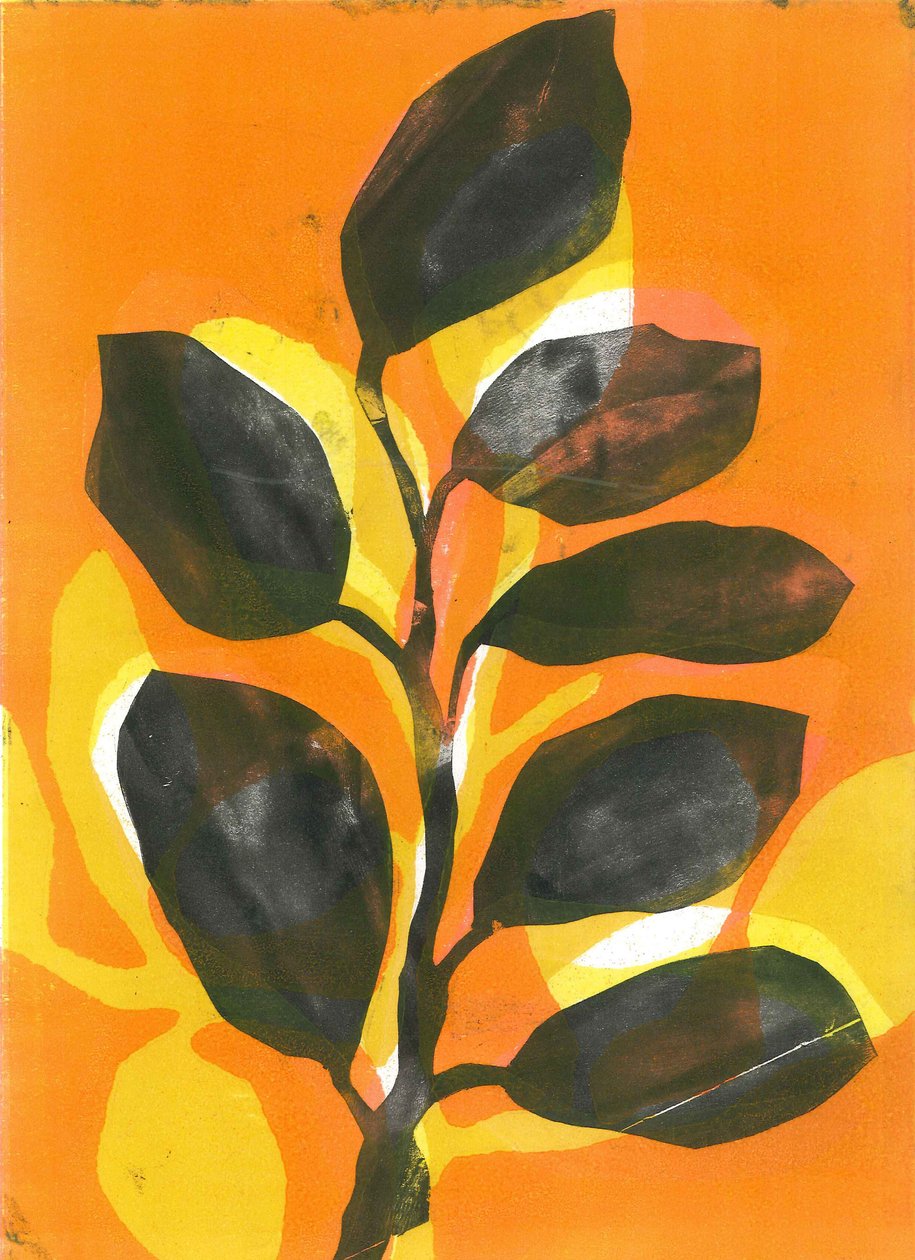 Zomertuin, 2015 (monoprint op papier) door Stephen Dow
