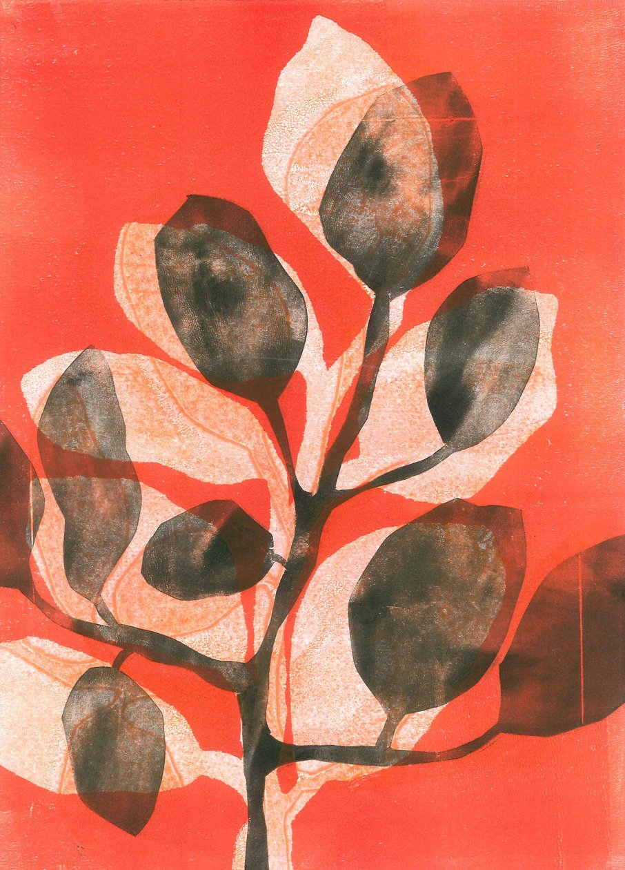 Zomertuin III, 2015 (monoprint op papier) door Stephen Dow