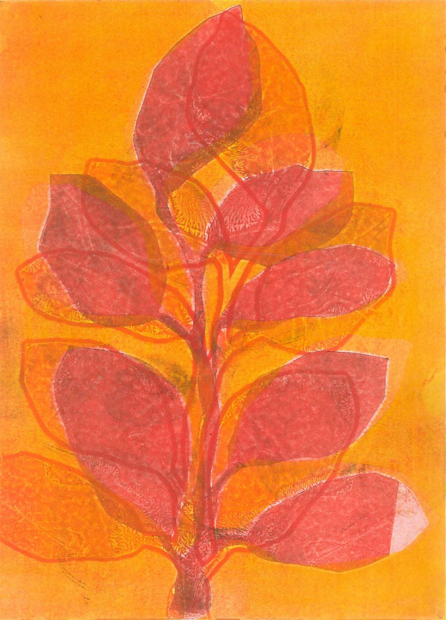 Zomertuin II, 2015 (monoprint op papier) door Stephen Dow