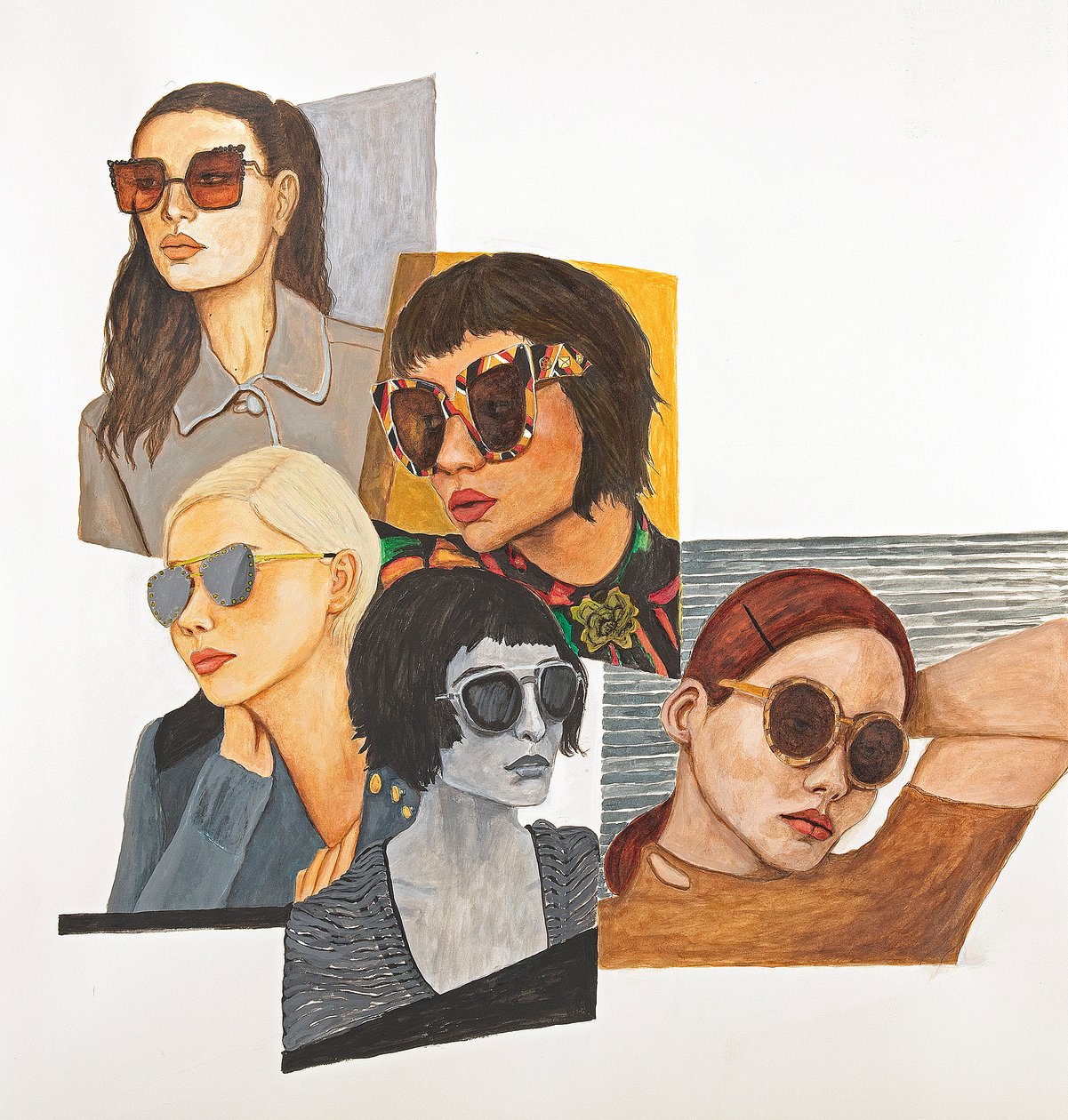 Vrouwen met zonnebrillen, 2017 door Stevie Taylor