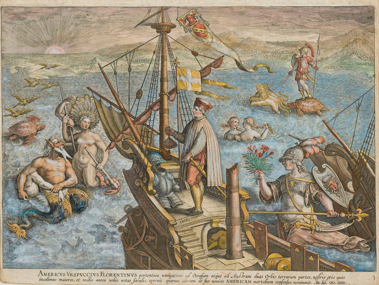 Amerigo Vespucci Americae Retectio, 1591 door Stradanus