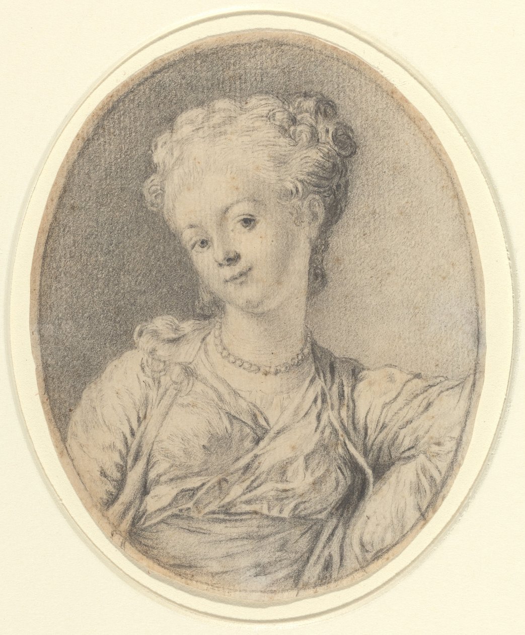 Hoofd van een Dame door Style of Gabriel Jacques de Saint Aubin