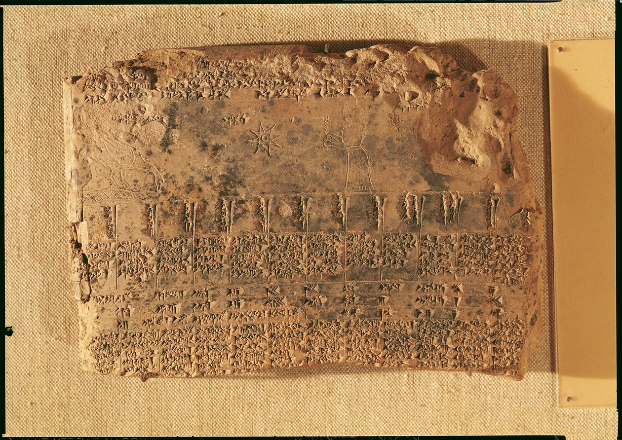 Astrologische tablet, uit Uruk (nu Warka, Irak) door Sumerian
