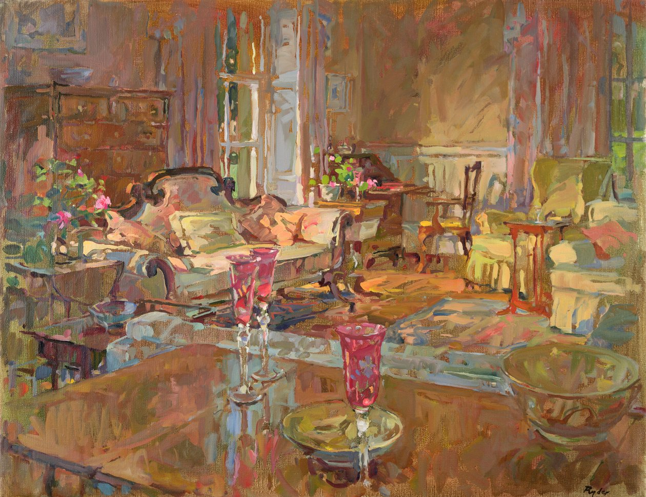 Salon met Venetiaans glas door Susan Ryder
