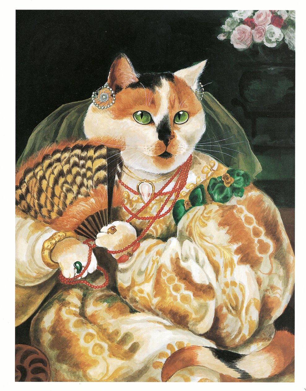 Illustratie uit Pre-Raphaelite Cats (pub. 1999) door Susan Herbert