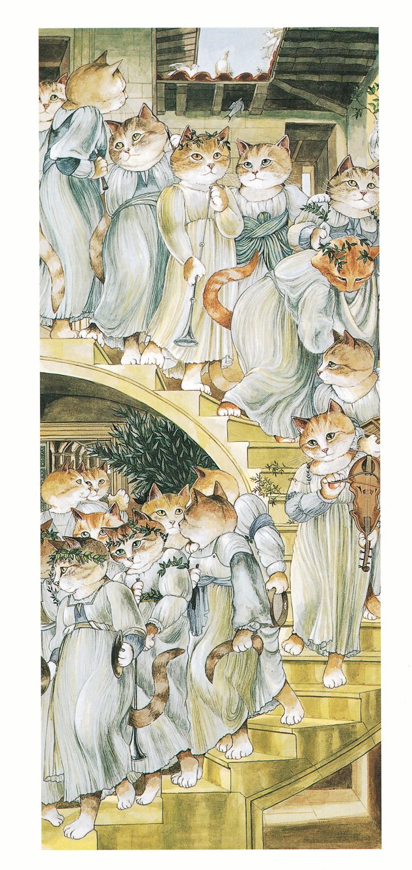 Illustratie uit Pre-Raphaelite Cats (pub. 1999) door Susan Herbert