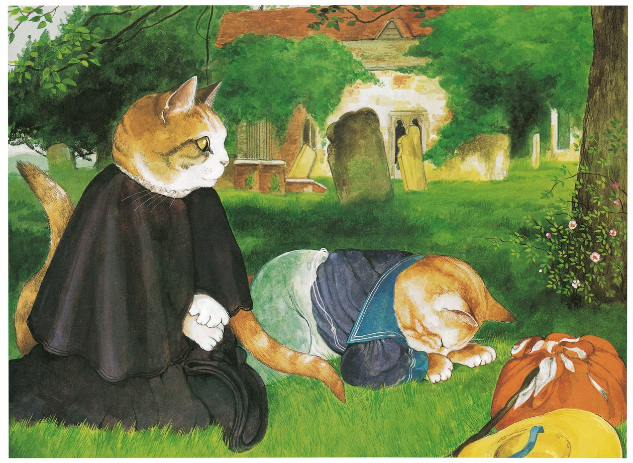 Illustratie uit Pre-Raphaelite Cats (pub. 1999) door Susan Herbert