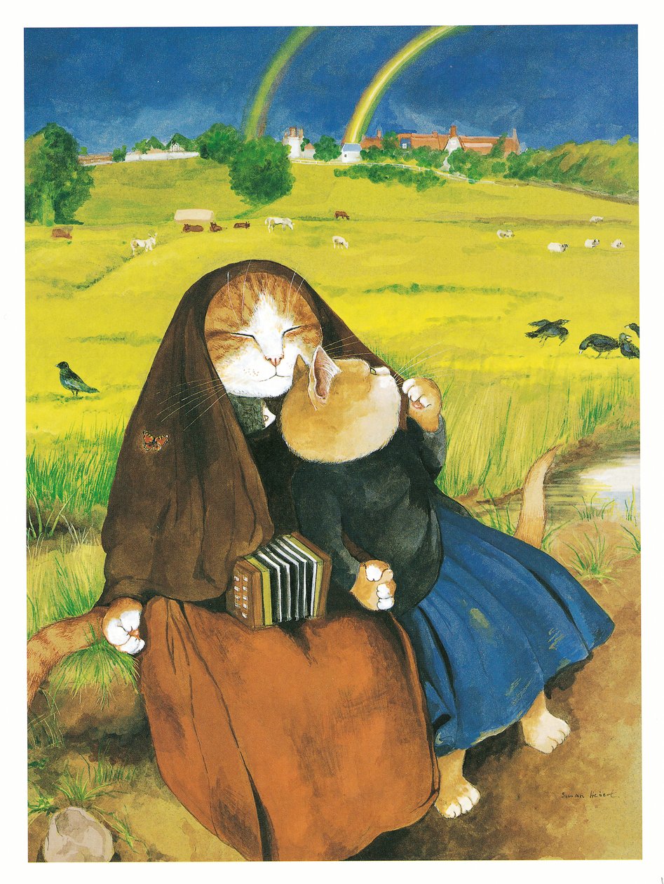 Illustratie uit Pre-Raphaelite Cats (pub. 1999) door Susan Herbert