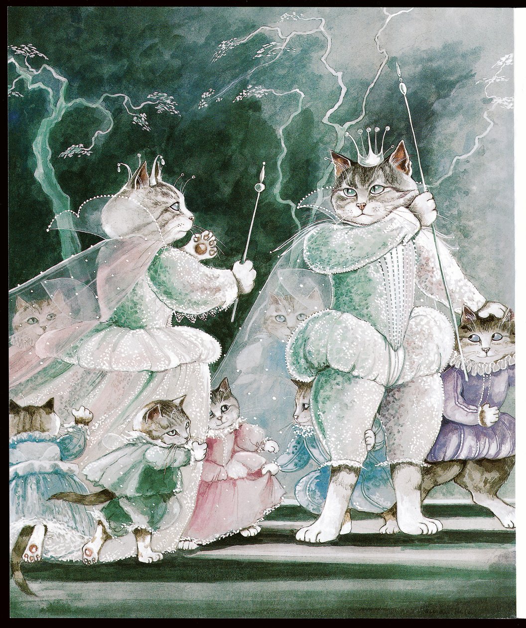 Illustratie uit Shakespeare Cats (pub. 1996) door Susan Herbert