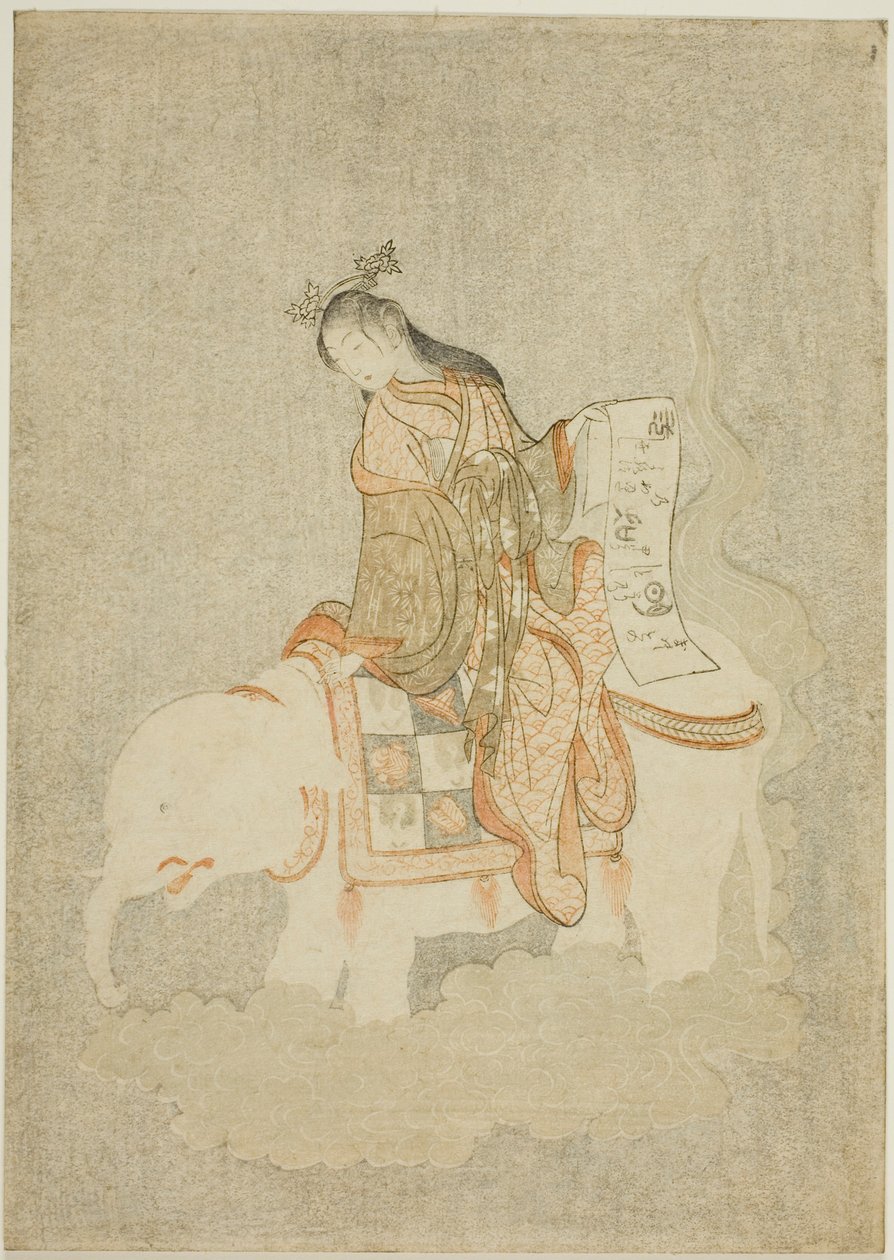Courtisane op witte olifant door Suzuki Harunobu
