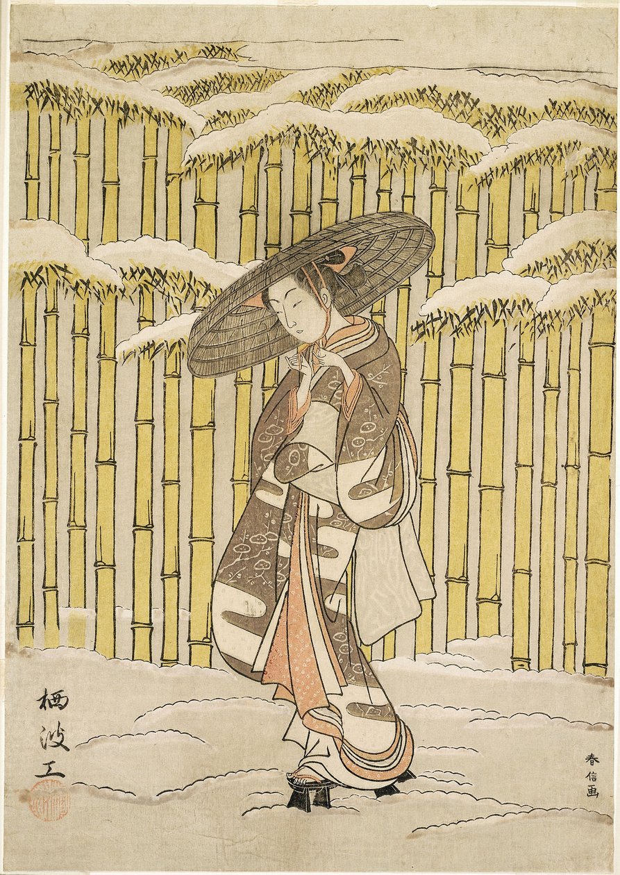 Langs het Bamboebos door Suzuki Harunobu