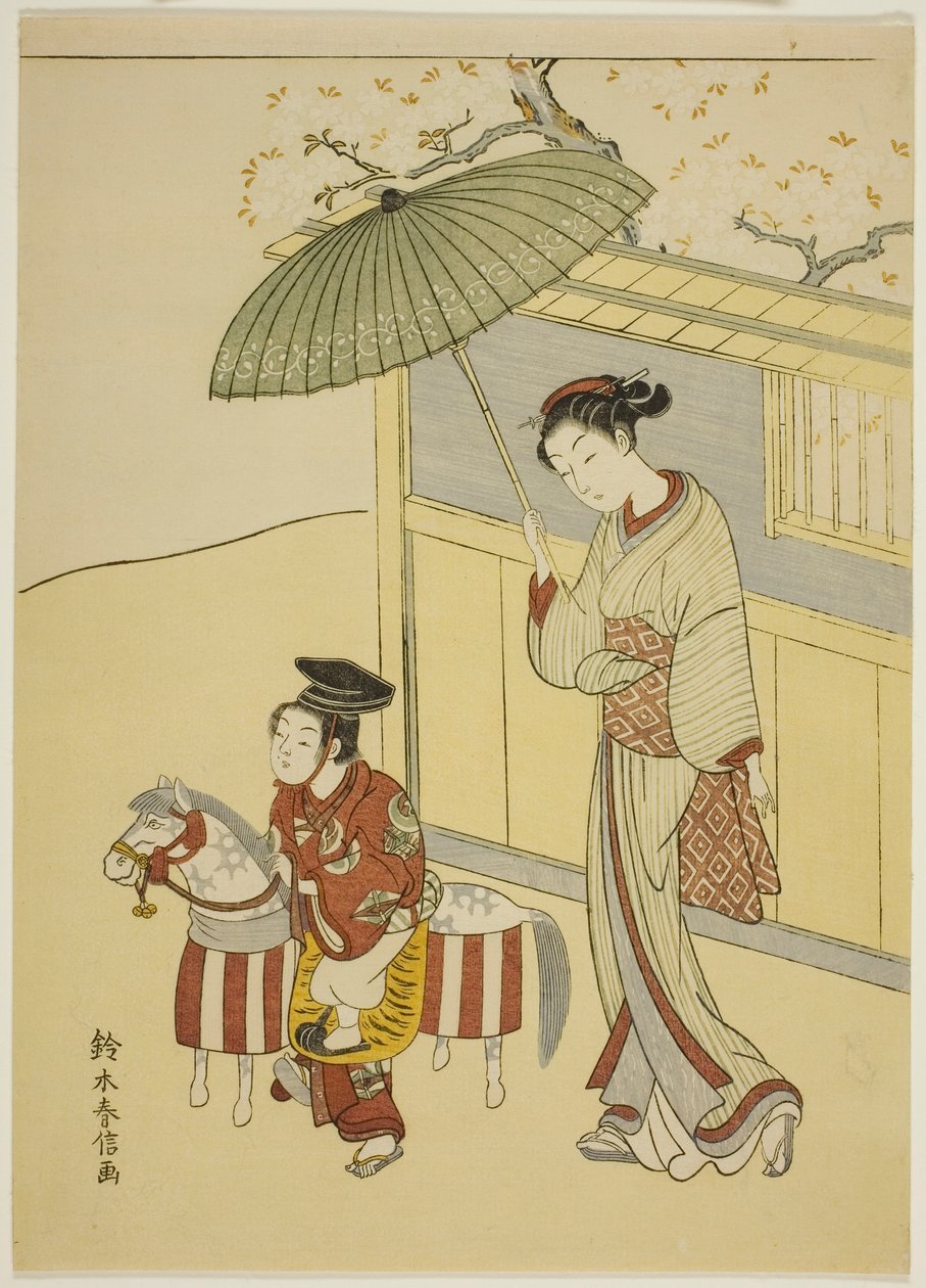 Het hobbelpaard door Suzuki Harunobu