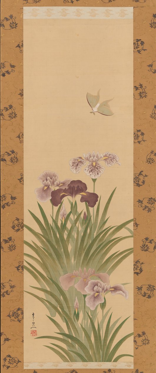 Iris en Mot, ca. 1850 door Suzuki Kiitsu